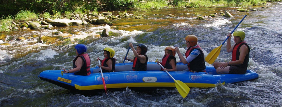 Raftingtour bei der Jugendfreizeit in Herrenwies